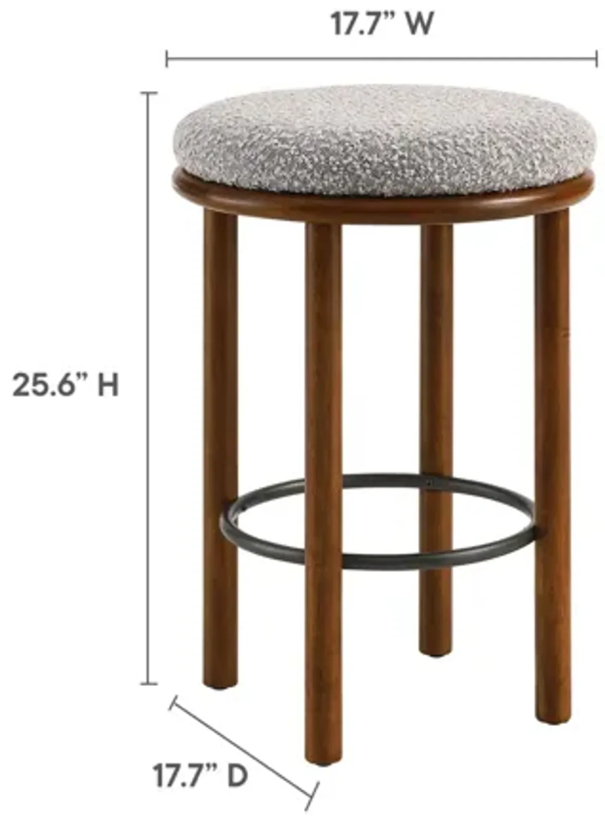 Fable Boucle Fabric Counter Stools Set of 2