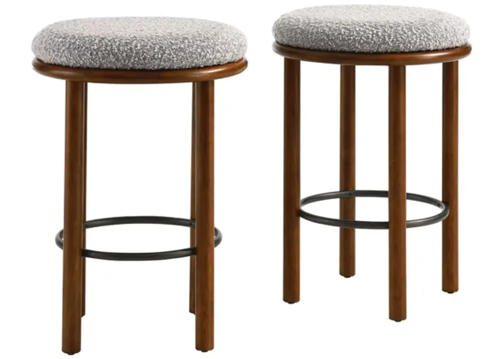 Fable Boucle Fabric Counter Stools Set of 2