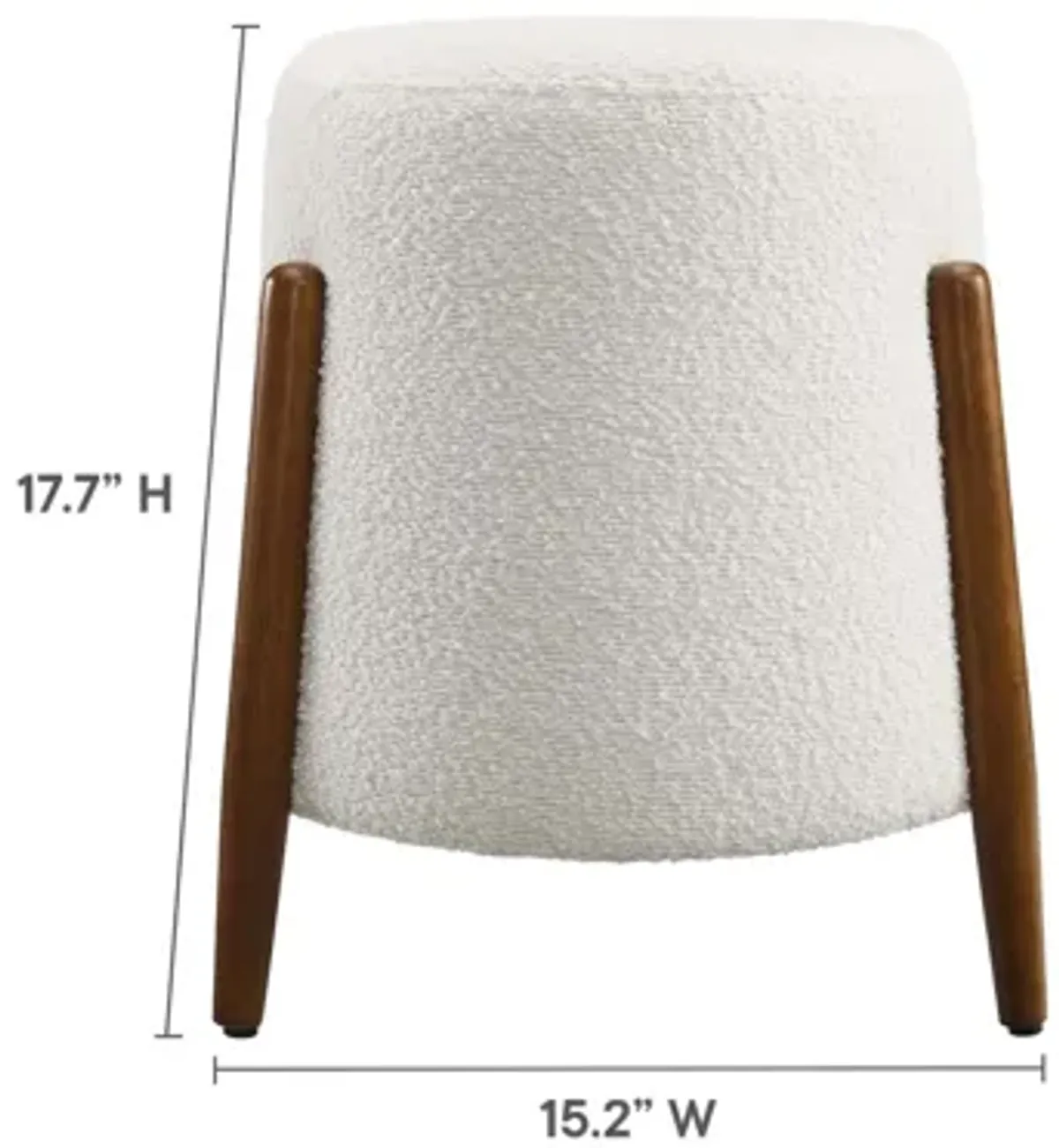 Riven Upholstered Boucle Fabric Ottoman