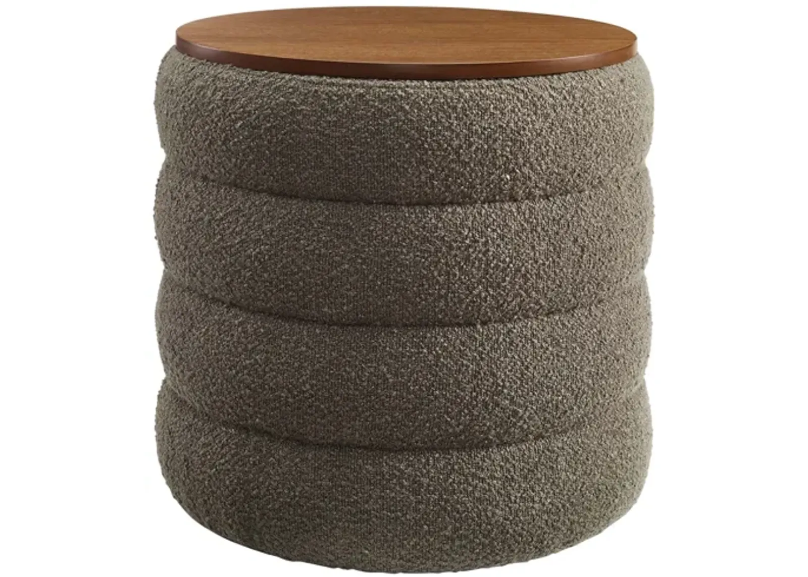 Mezzo Round Boucle Fabric Storage Ottoman