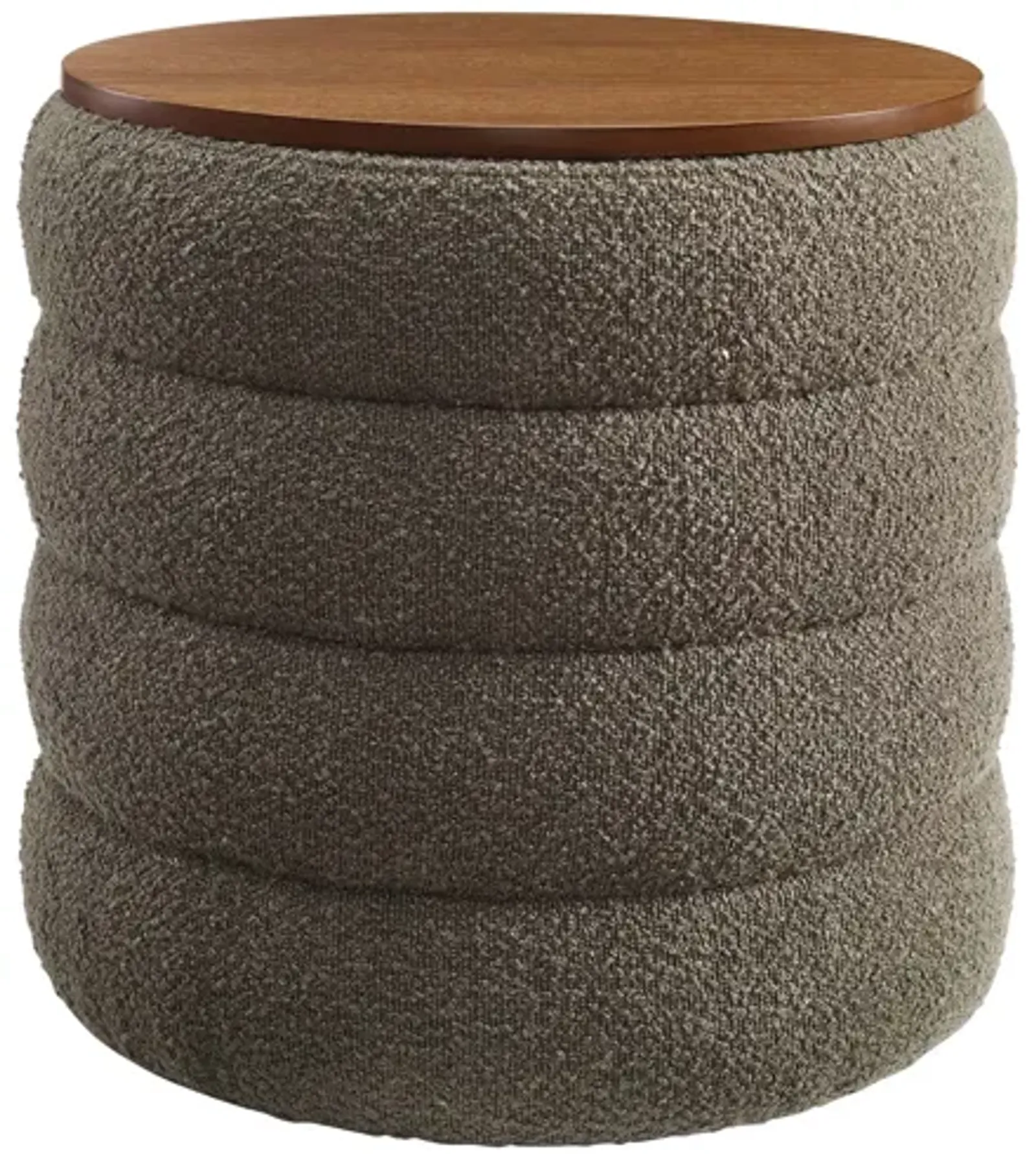 Mezzo Round Boucle Fabric Storage Ottoman