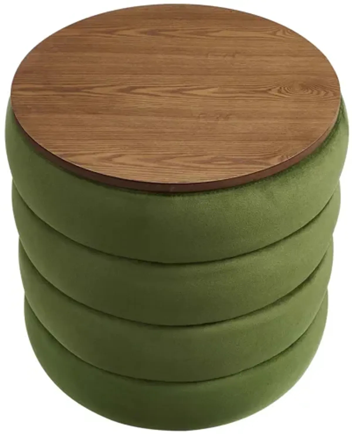 Mezzo Round Performance Velvet Storage Ottoman