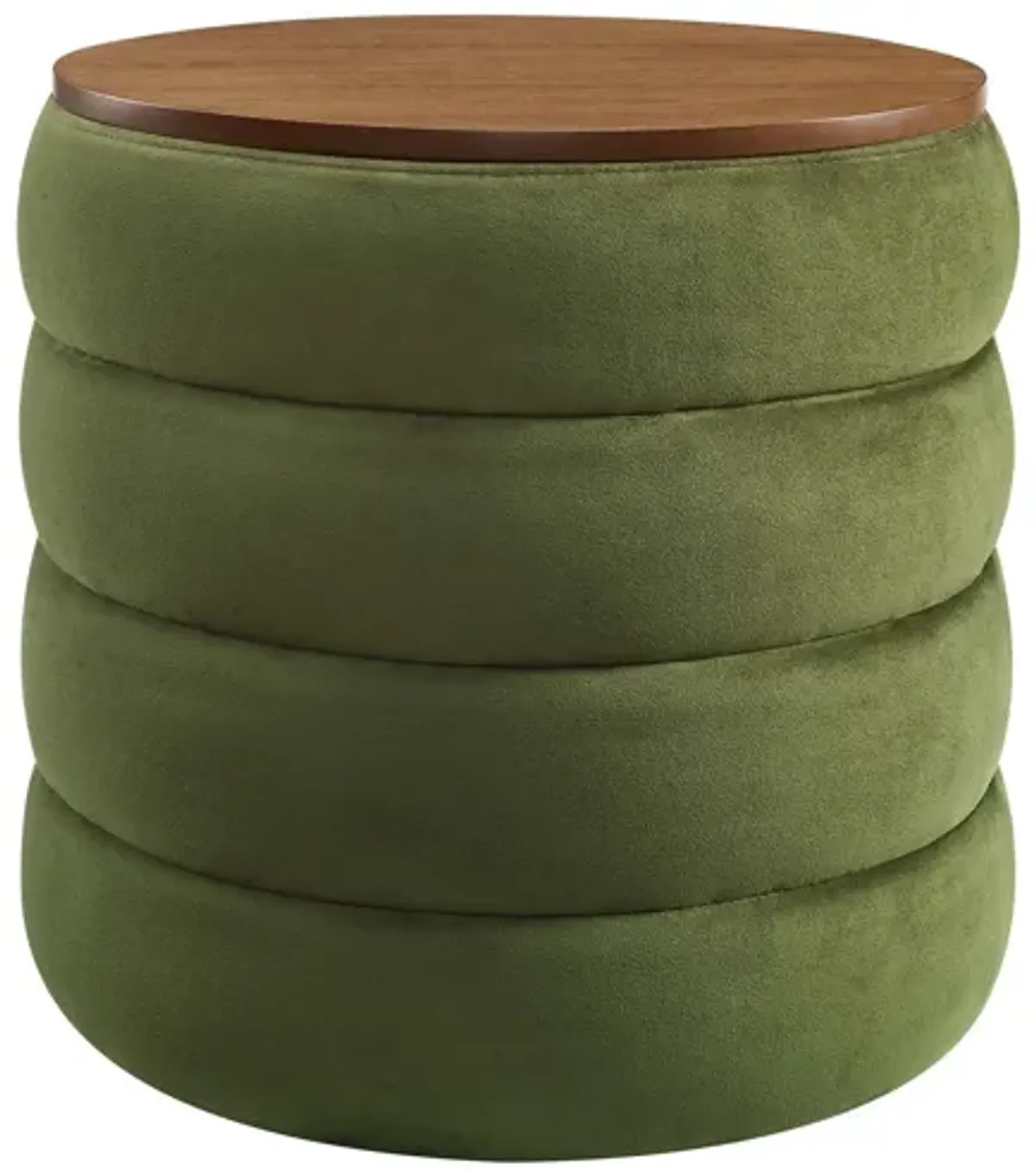 Mezzo Round Performance Velvet Storage Ottoman