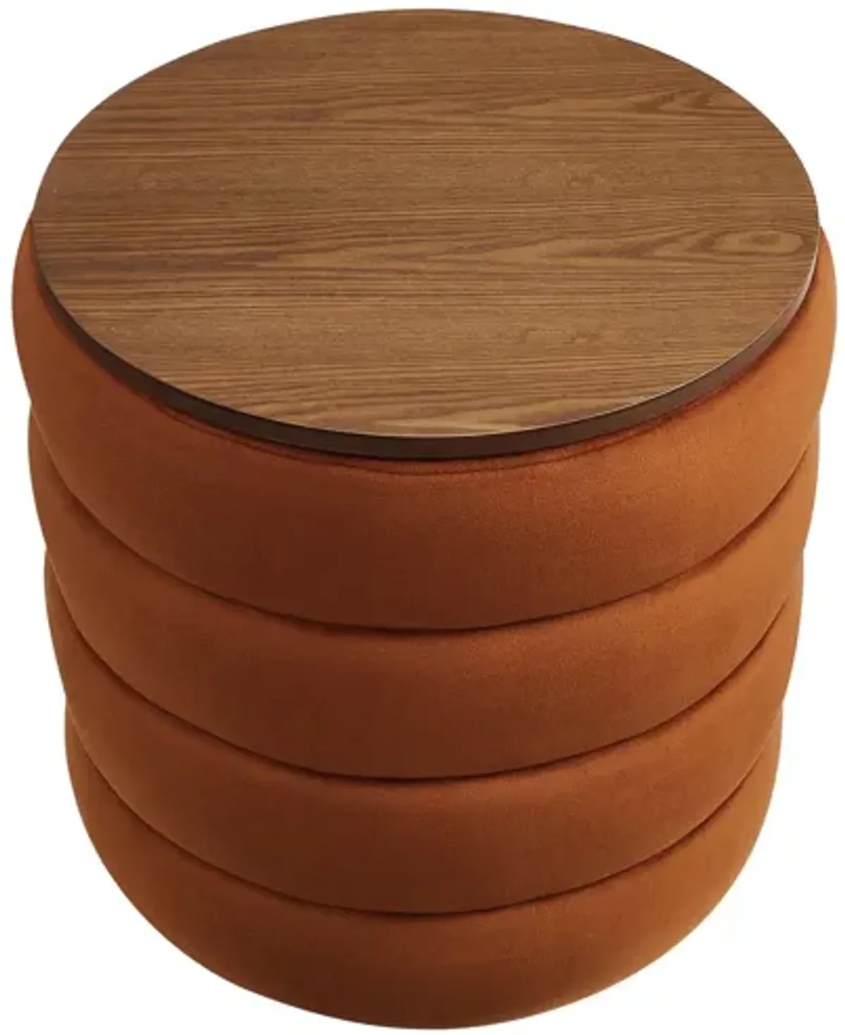 Mezzo Round Performance Velvet Storage Ottoman