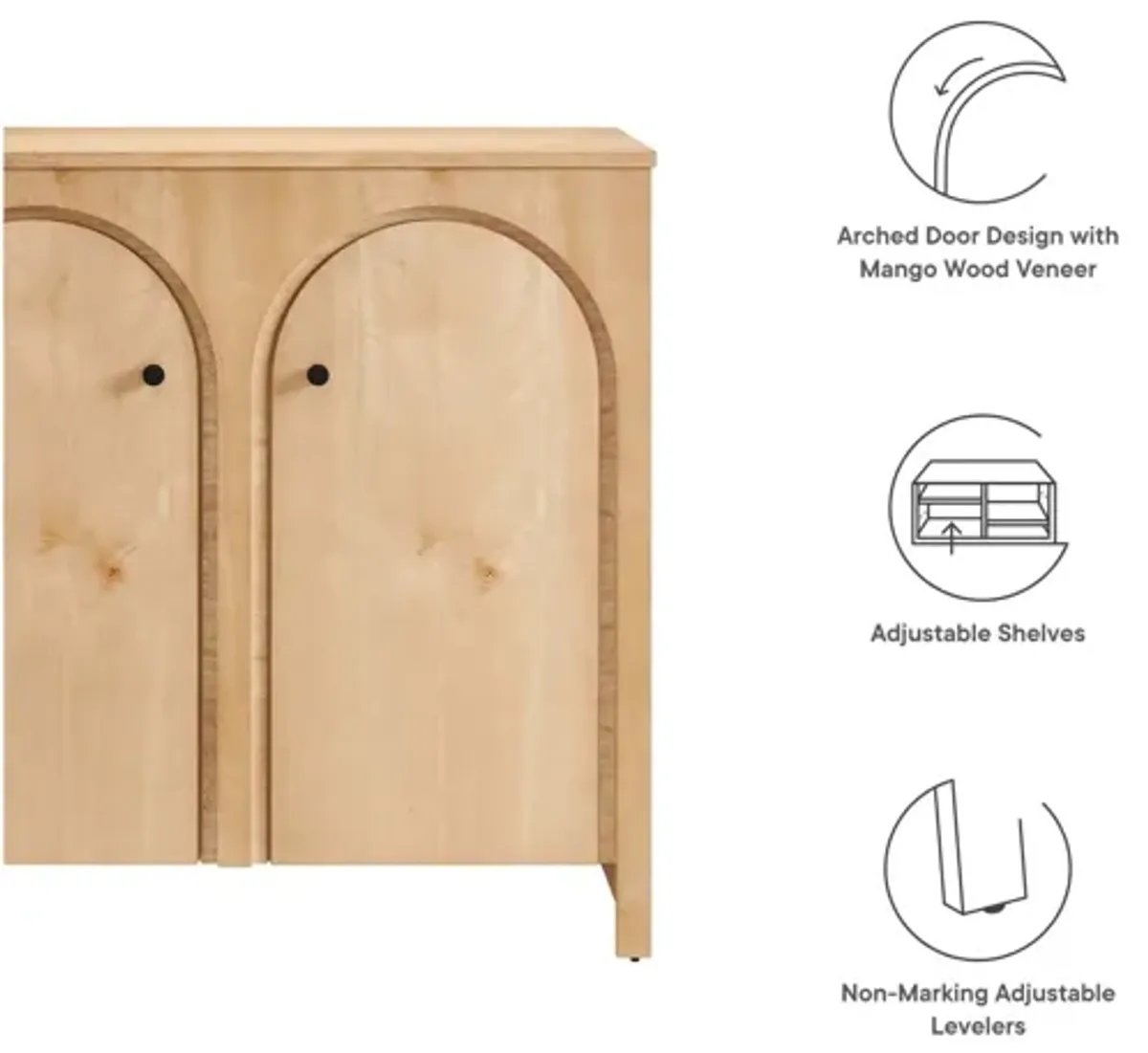 Appia 2-Door Arched Door Storage Cabinet