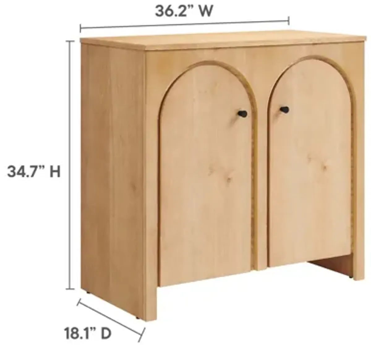 Appia 2-Door Arched Door Storage Cabinet