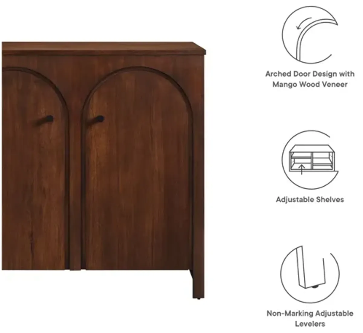 Appia 2-Door Arched Door Storage Cabinet