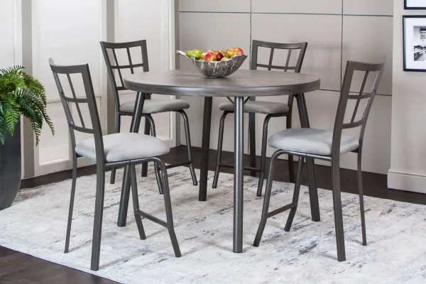 Timber Counter Table + 4 Counter Stools