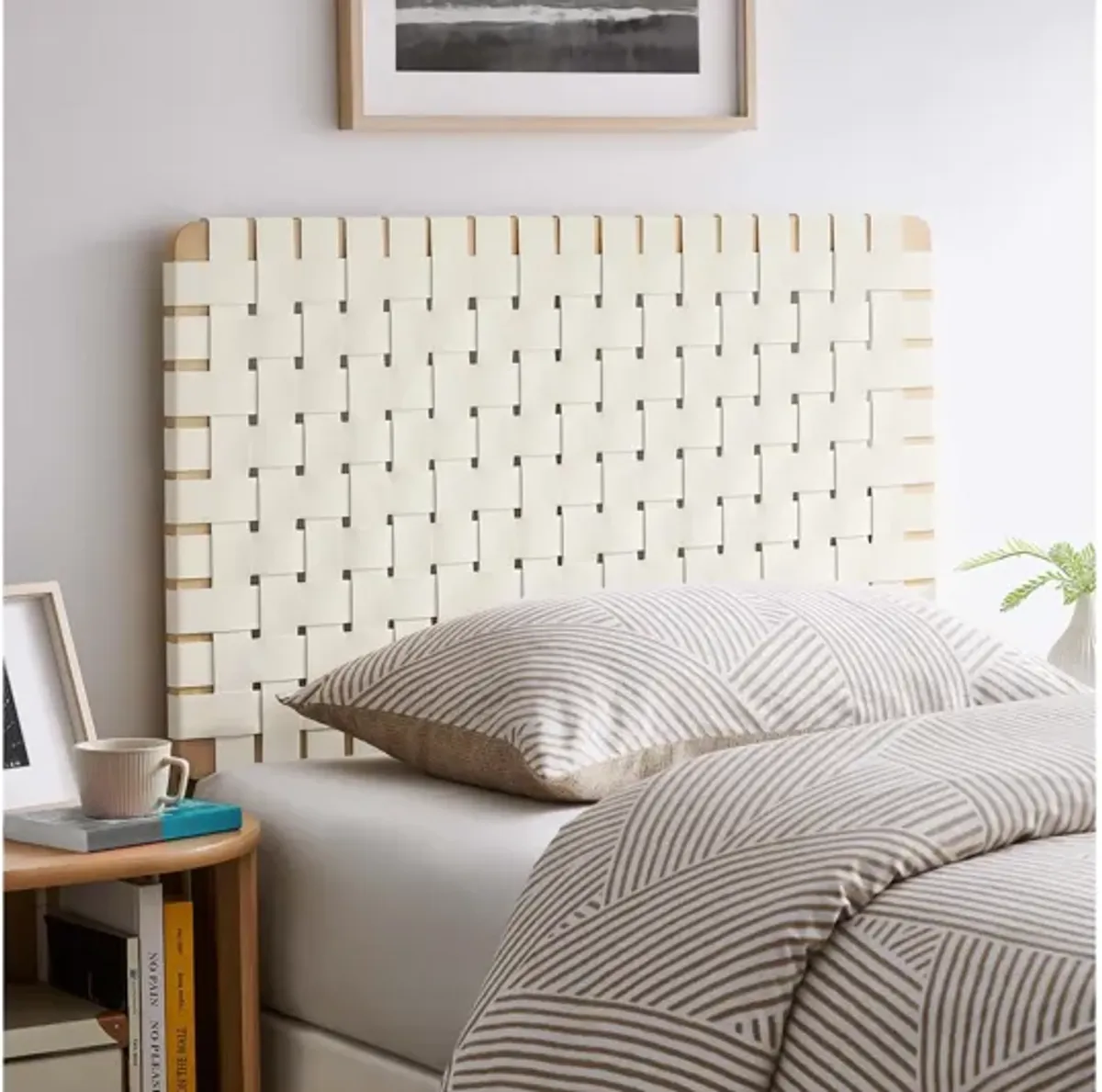 Sparta Weave Vegan Leather Twin Headboard