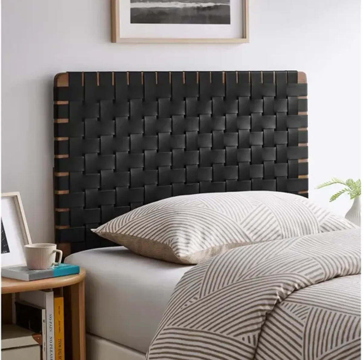 Sparta Weave Vegan Leather Twin Headboard