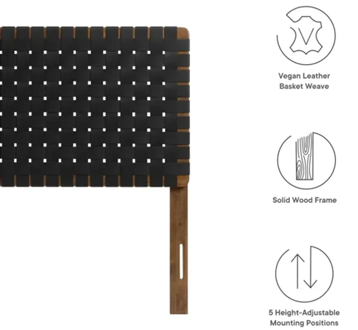 Sparta Weave Vegan Leather Twin Headboard