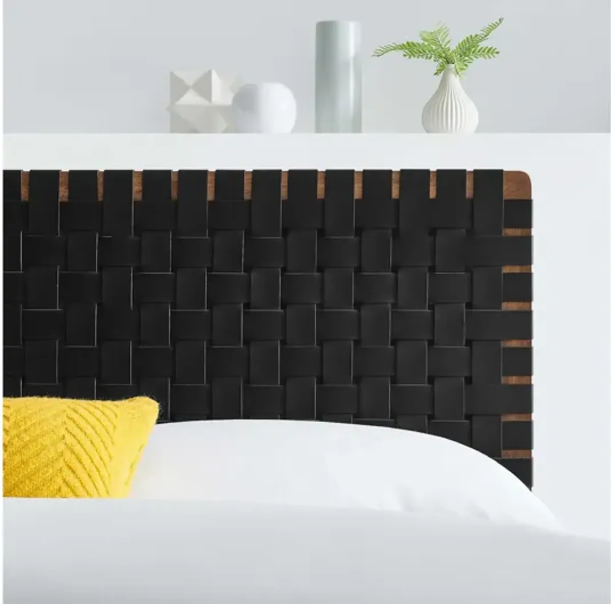 Sparta Weave Vegan Leather Full Headboard