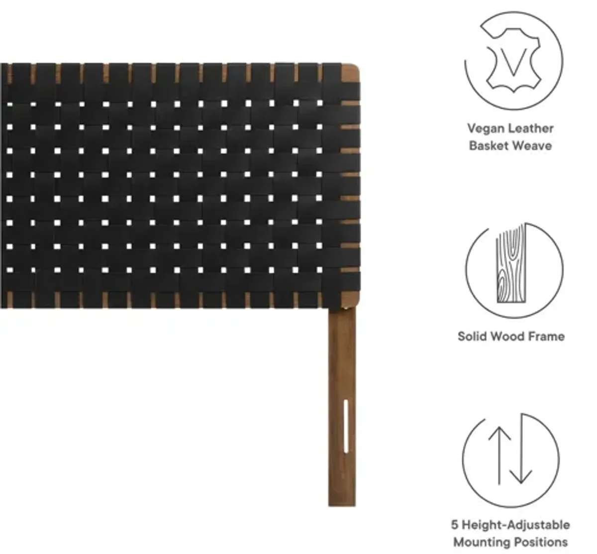 Sparta Weave Vegan Leather Full Headboard