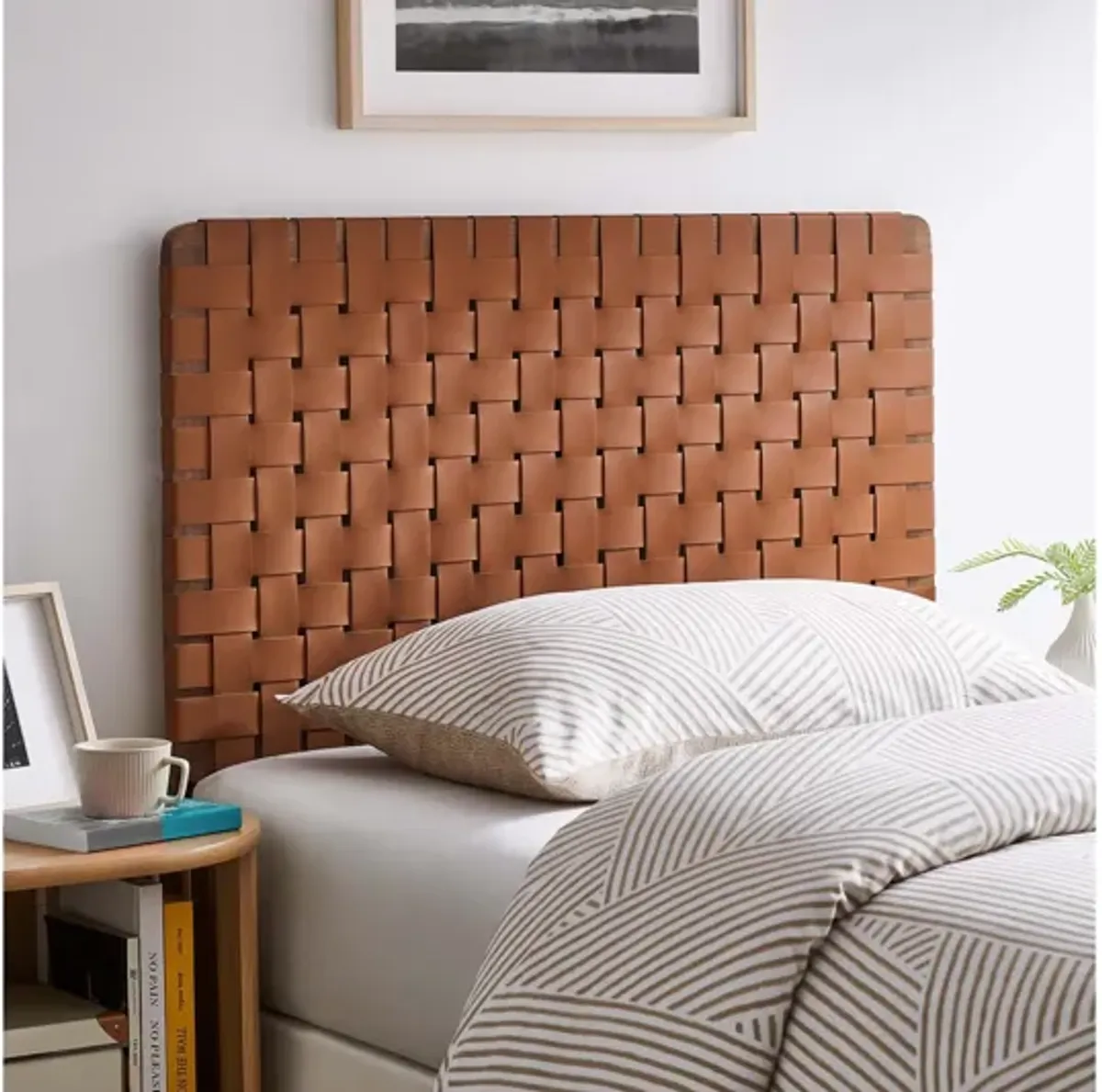 Sparta Weave Vegan Leather Twin Headboard