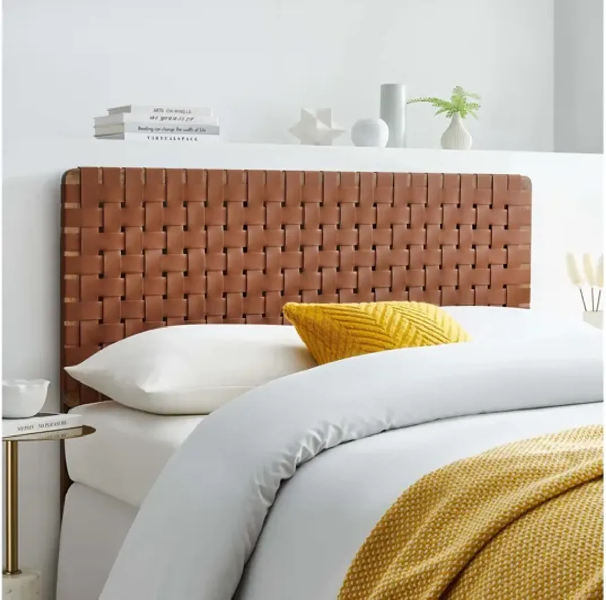 Sparta Weave Vegan Leather Full Headboard