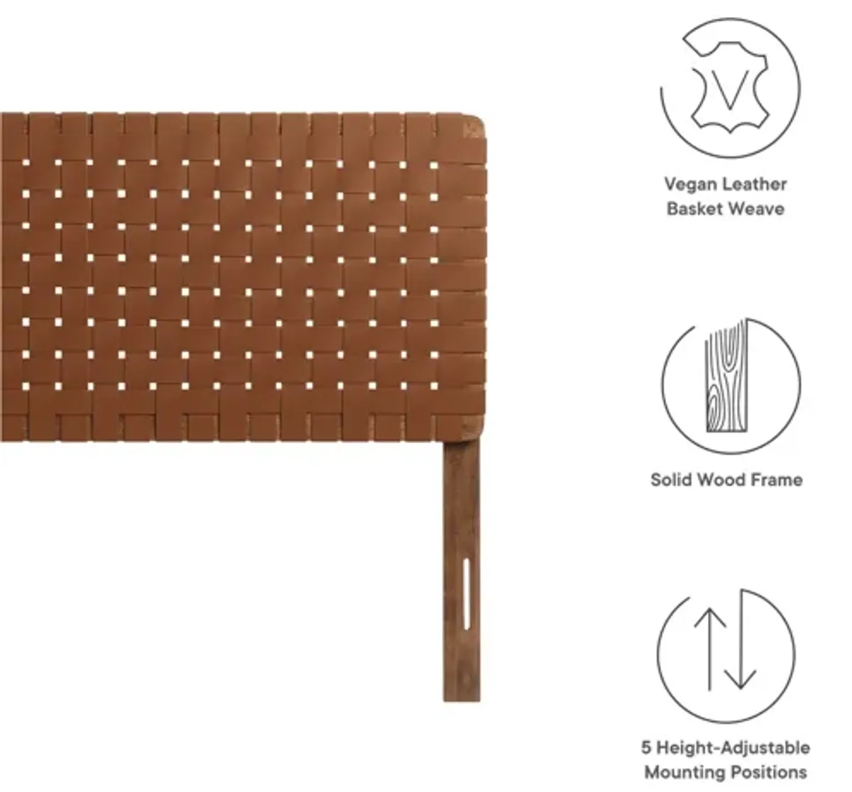 Sparta Weave Vegan Leather Queen Headboard