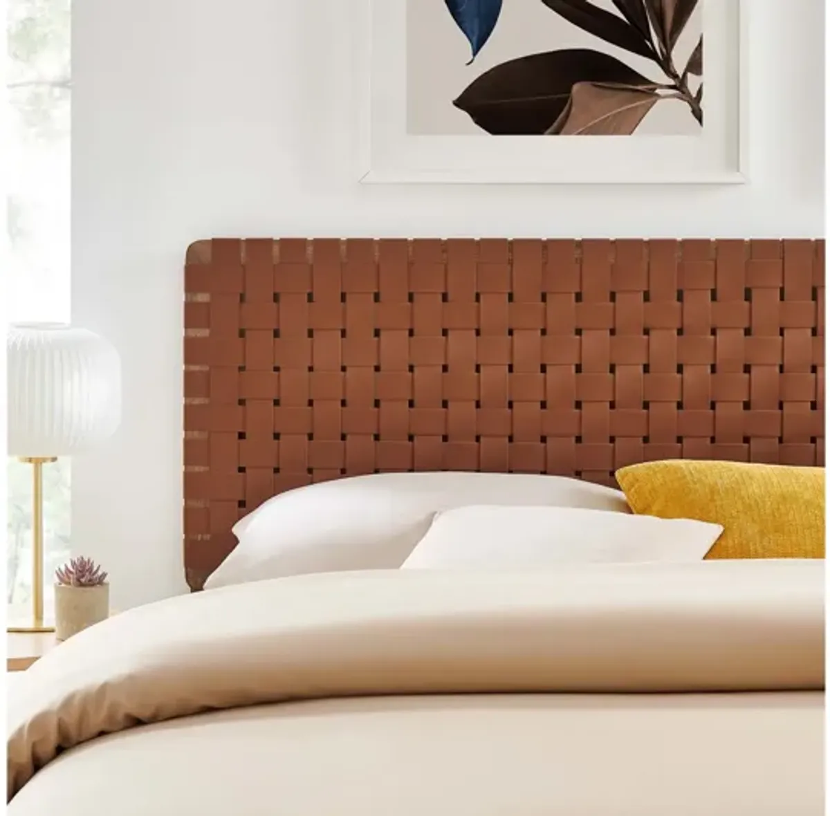 Sparta Weave Vegan Leather King Headboard