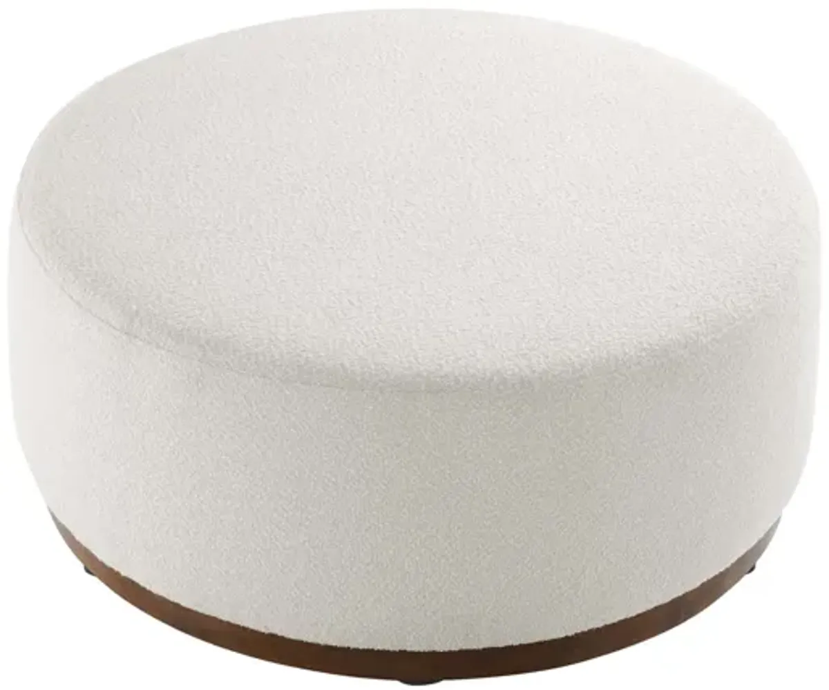 Tilden Large 38" Round Boucle Upholstered Ottoman