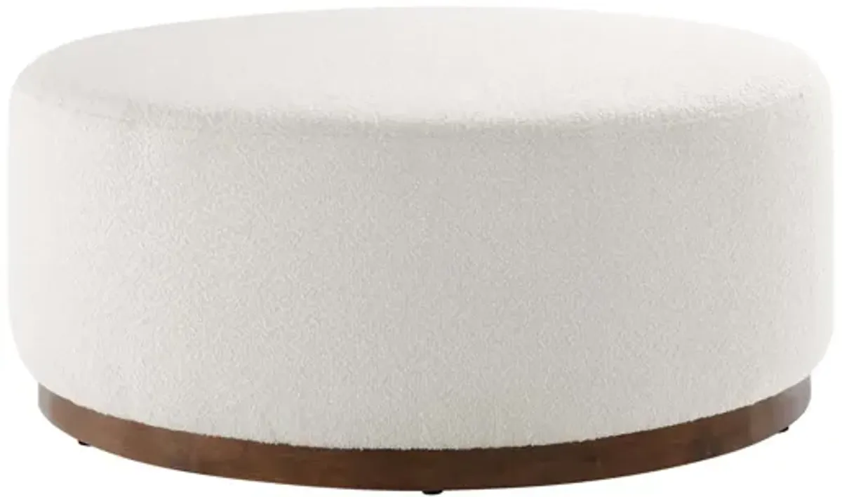 Tilden Large 38" Round Boucle Upholstered Ottoman