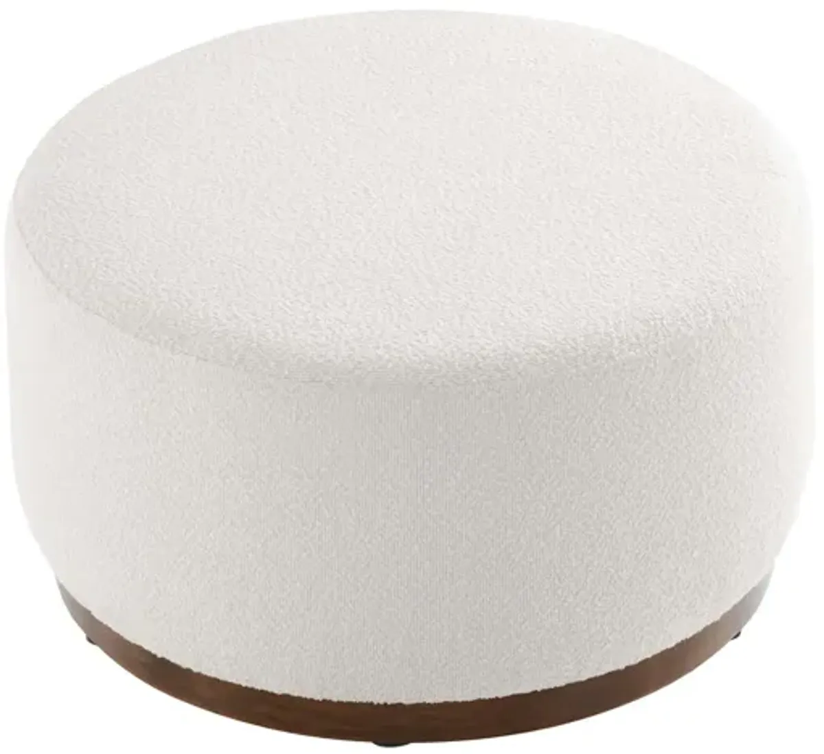 Tilden Large 29" Round Boucle Upholstered Ottoman