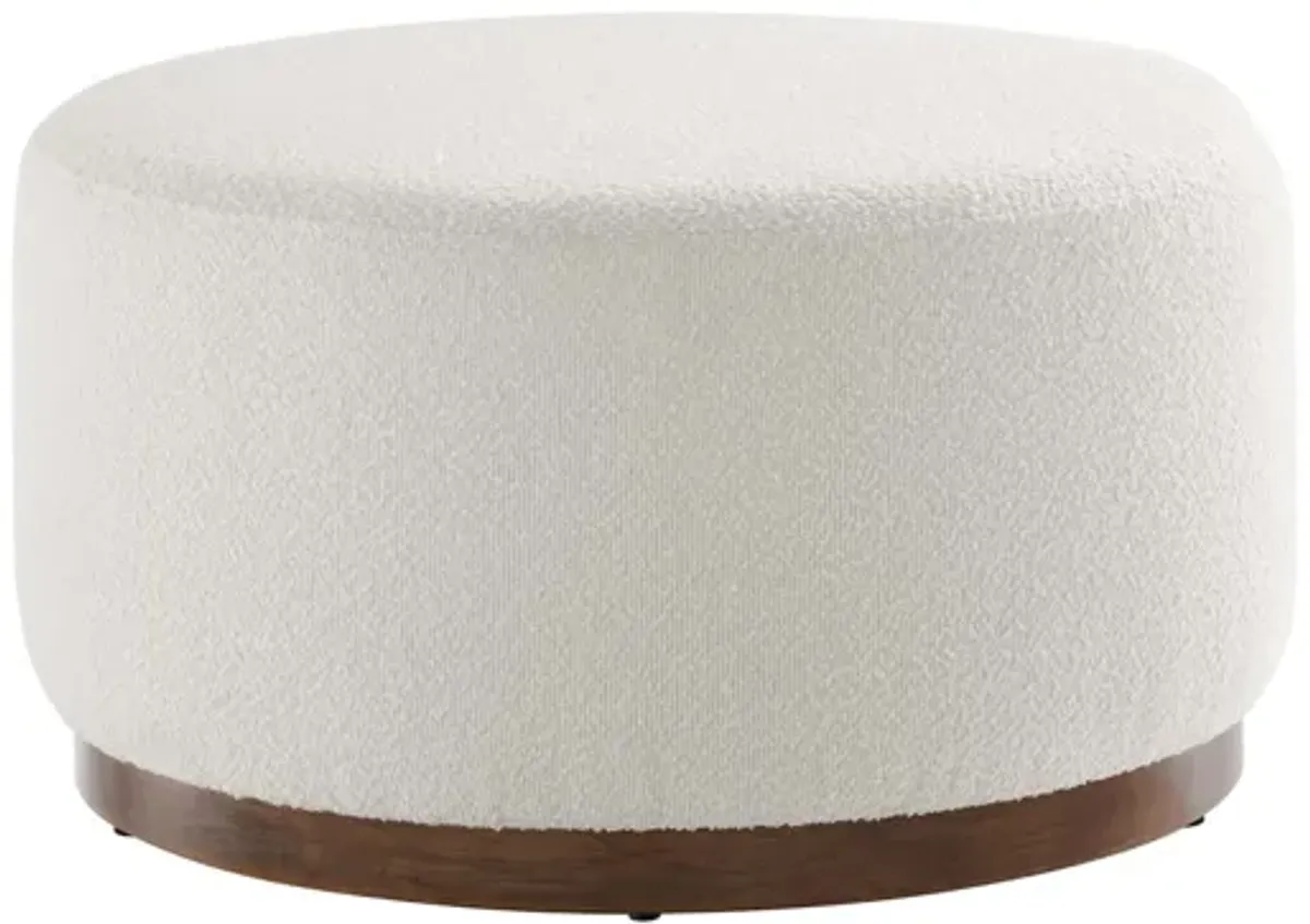 Tilden Large 29" Round Boucle Upholstered Ottoman