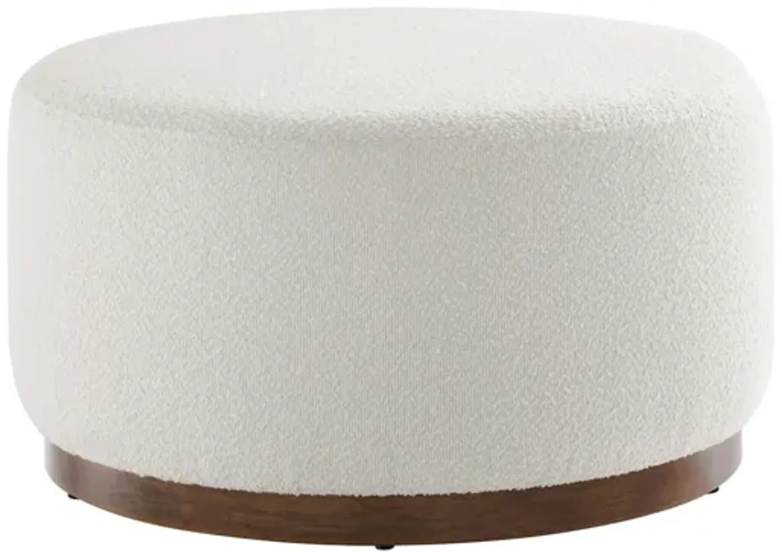 Tilden Large 29" Round Boucle Upholstered Ottoman