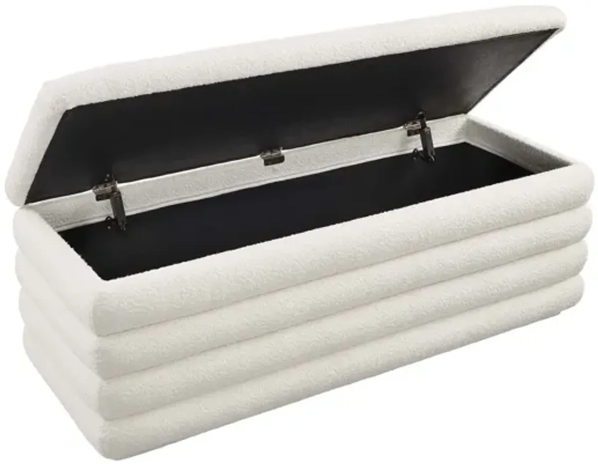 Mezzo Boucle Upholstered Storage Bench