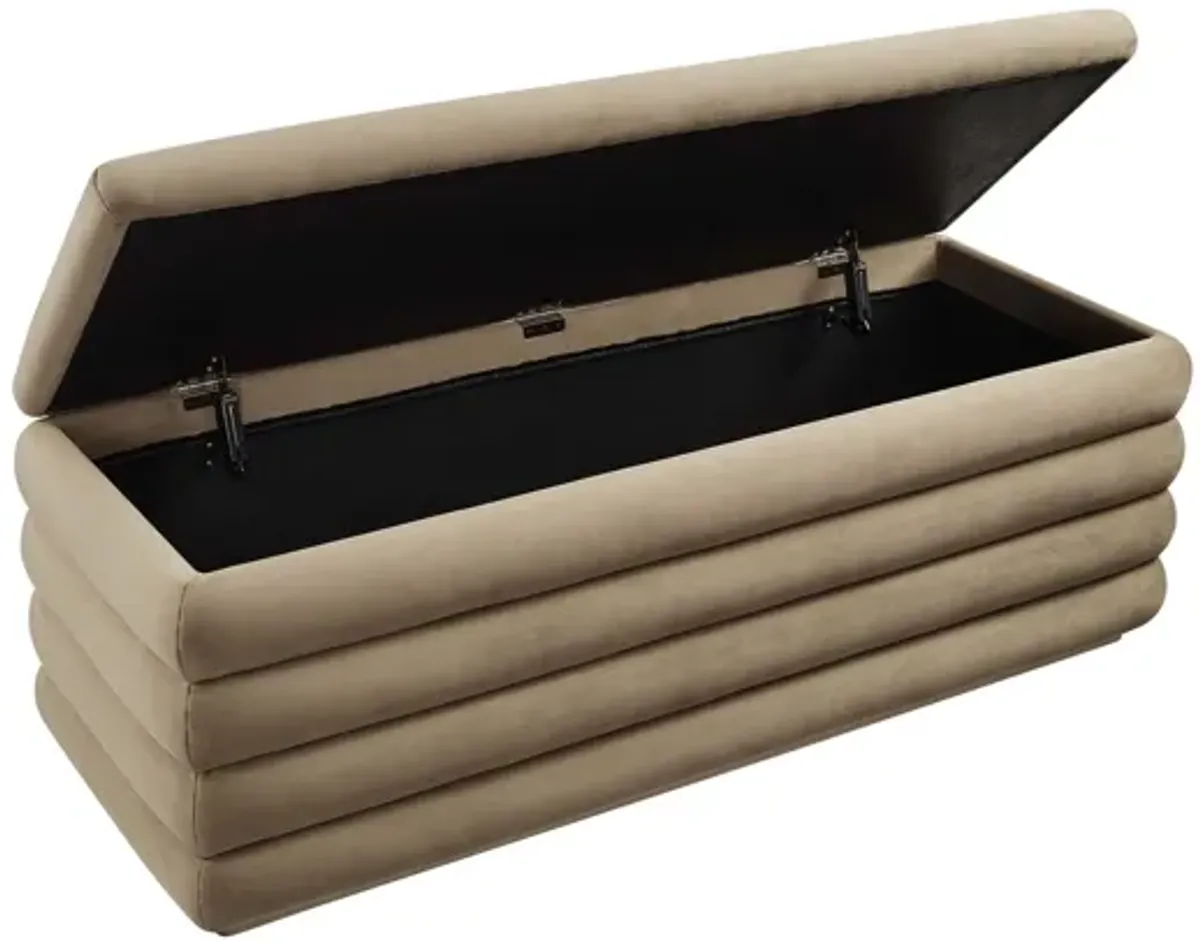 Mezzo Upholstered Performance Velvet Storage Bench