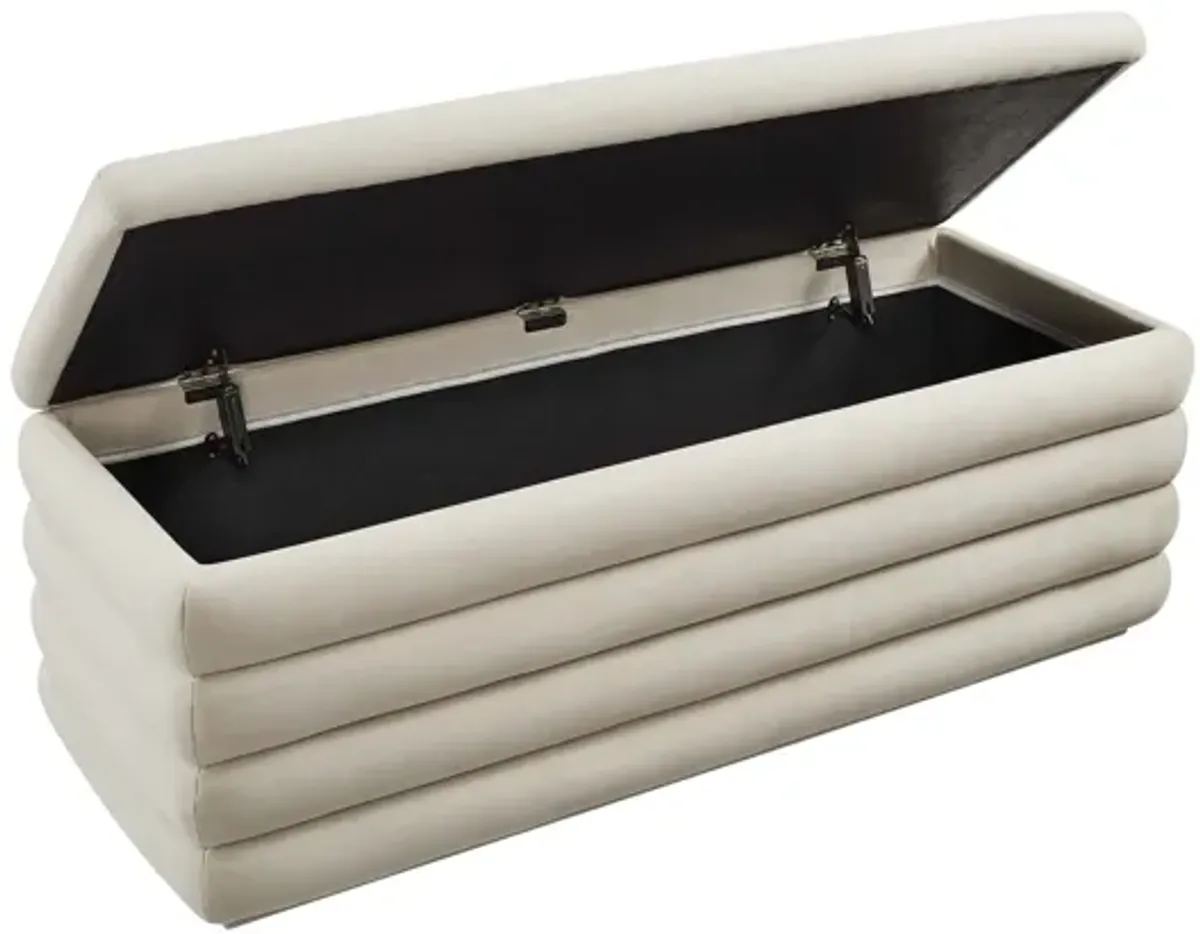 Mezzo Upholstered Performance Velvet Storage Bench