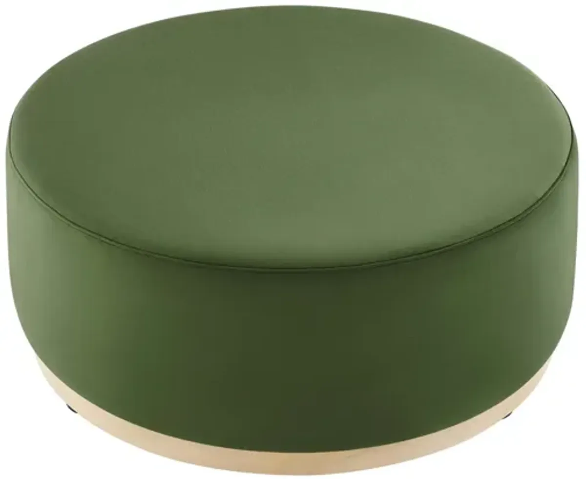 Tilden Large 38" Round Performance Velvet Upholstered Ottoman