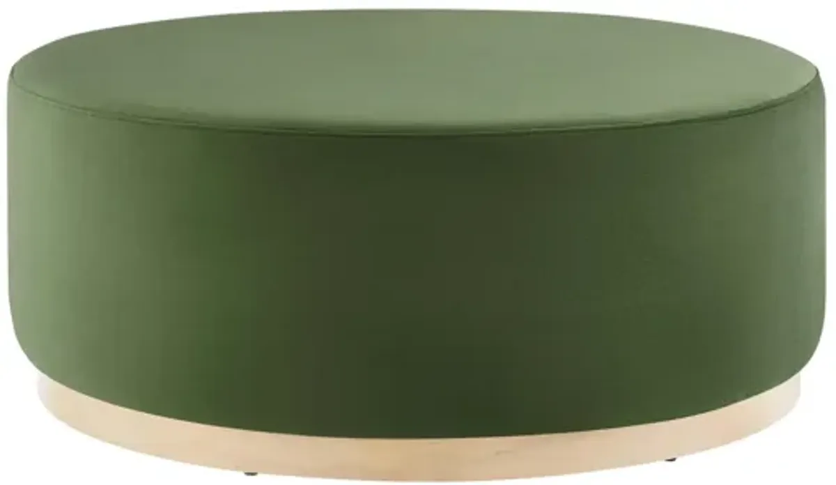 Tilden Large 38" Round Performance Velvet Upholstered Ottoman