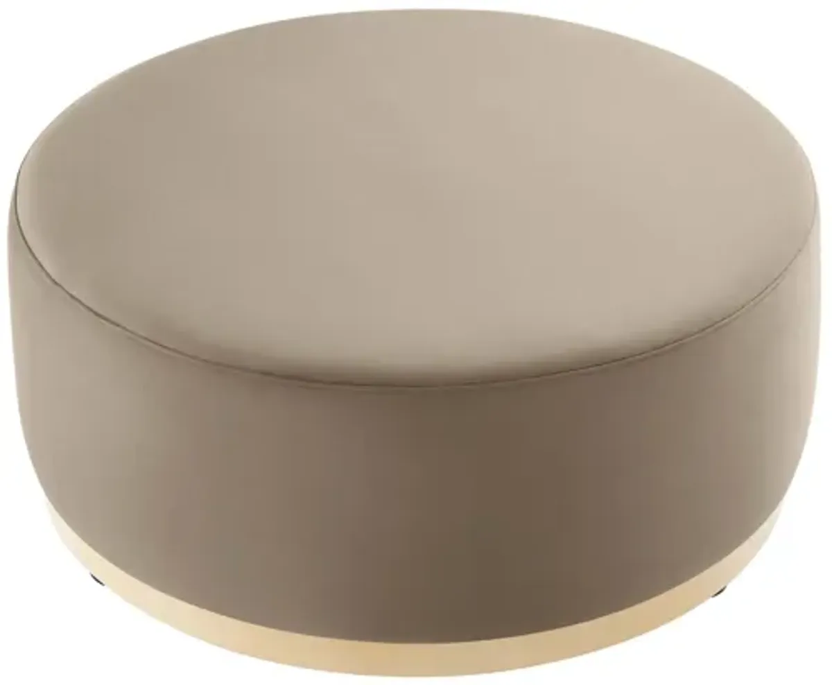 Tilden Large 38" Round Performance Velvet Upholstered Ottoman