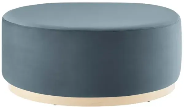 Tilden Large 38" Round Performance Velvet Upholstered Ottoman