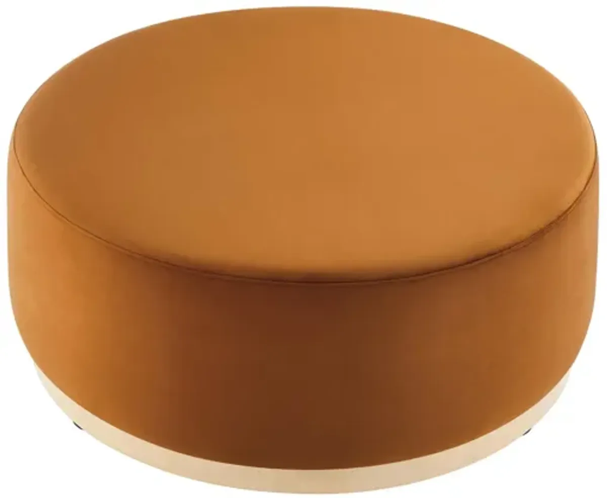 Tilden Large 38" Round Performance Velvet Upholstered Ottoman