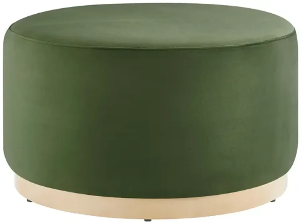Tilden Large 29" Round Performance Velvet Upholstered Ottoman