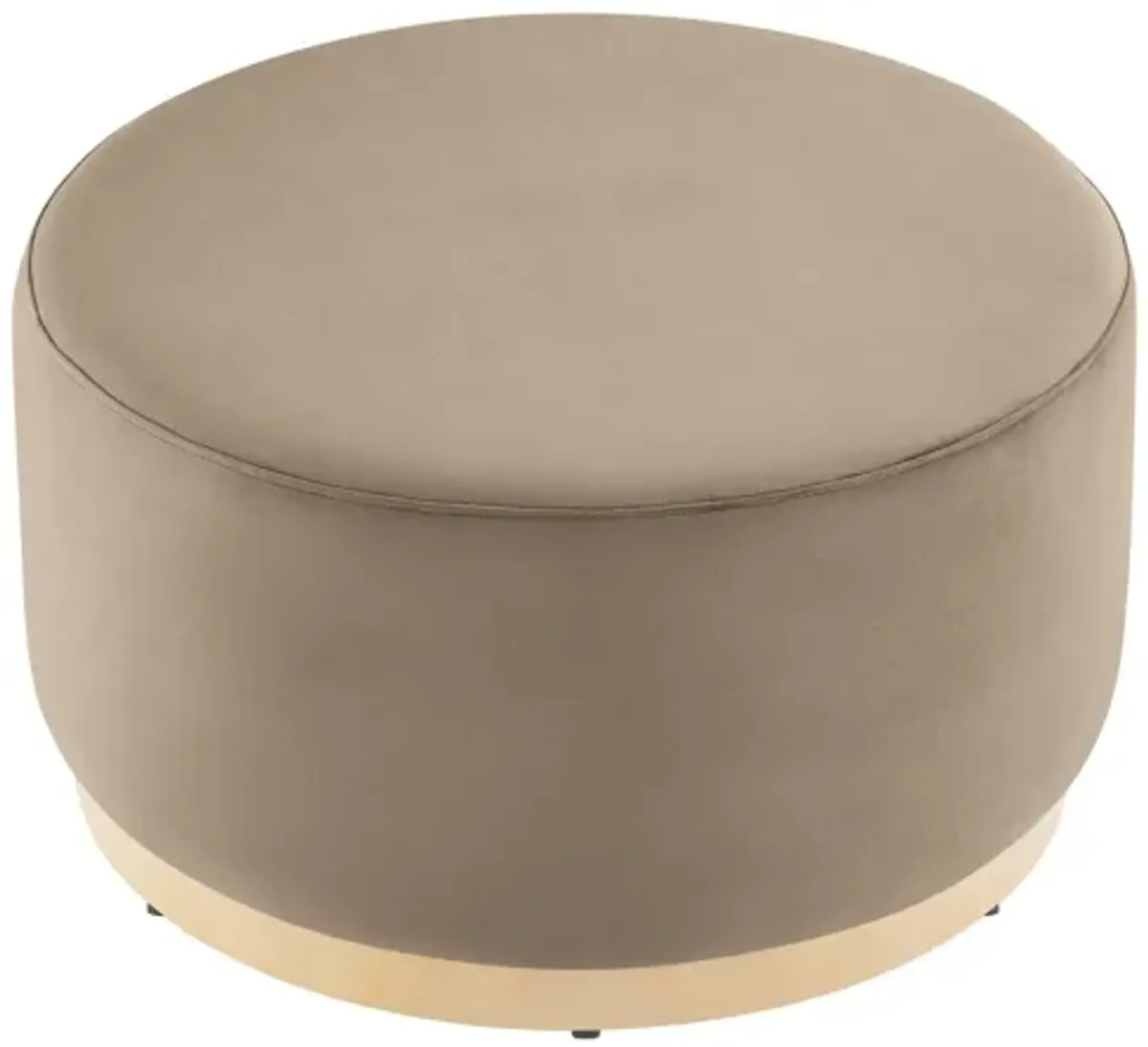 Tilden Large 29" Round Performance Velvet Upholstered Ottoman