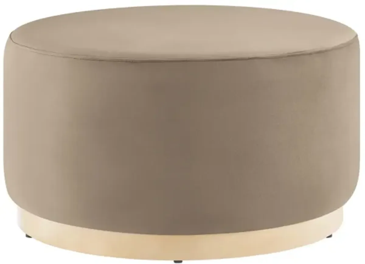 Tilden Large 29" Round Performance Velvet Upholstered Ottoman