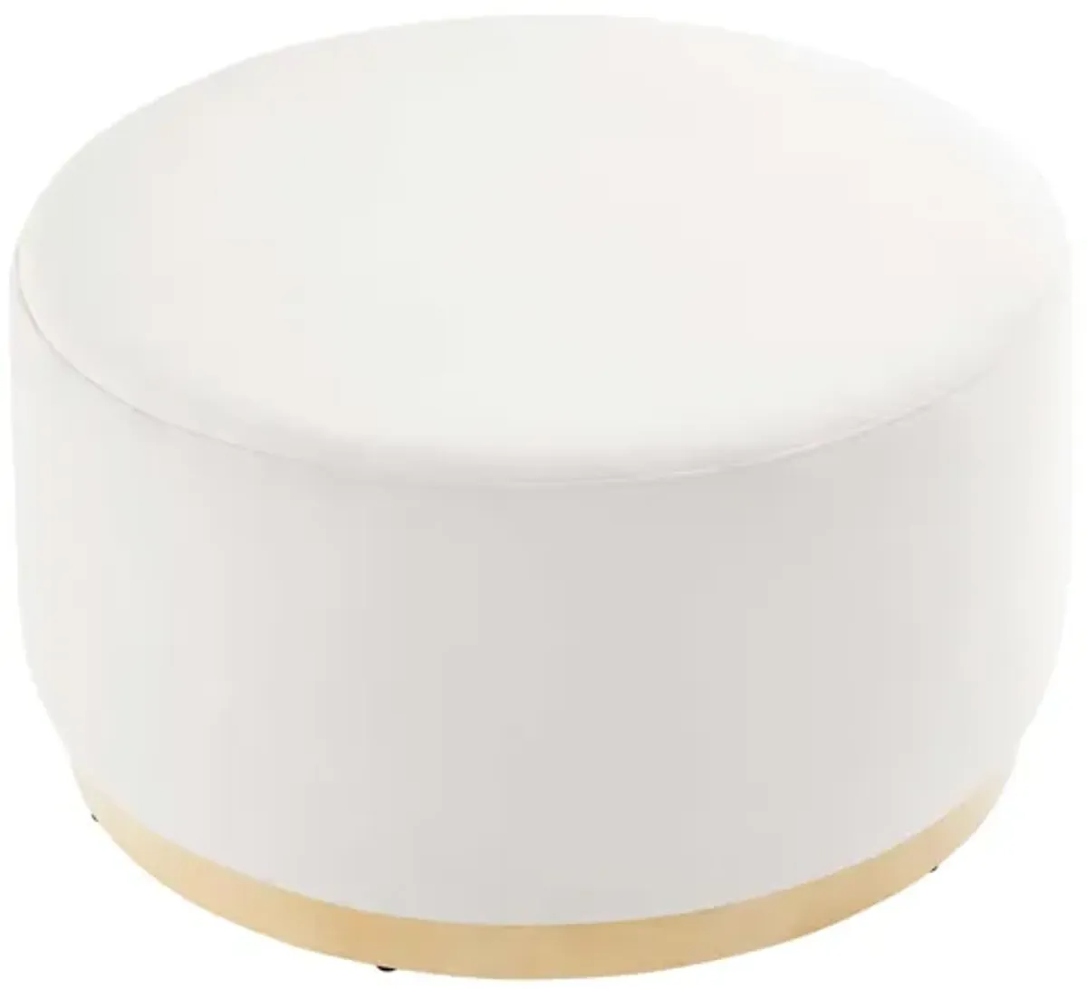 Tilden Large 29" Round Performance Velvet Upholstered Ottoman