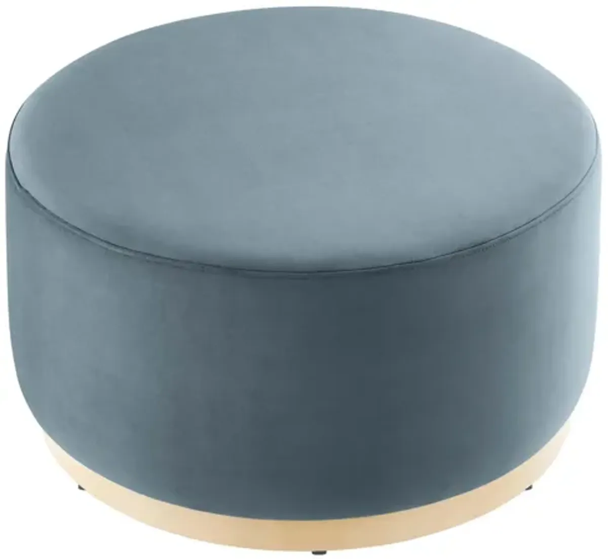 Tilden Large 29" Round Performance Velvet Upholstered Ottoman