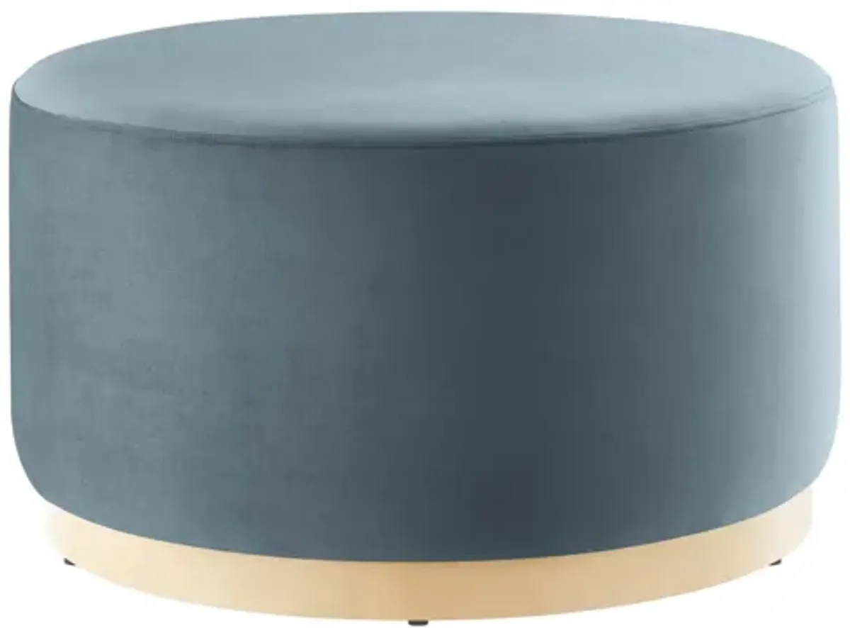 Tilden Large 29" Round Performance Velvet Upholstered Ottoman