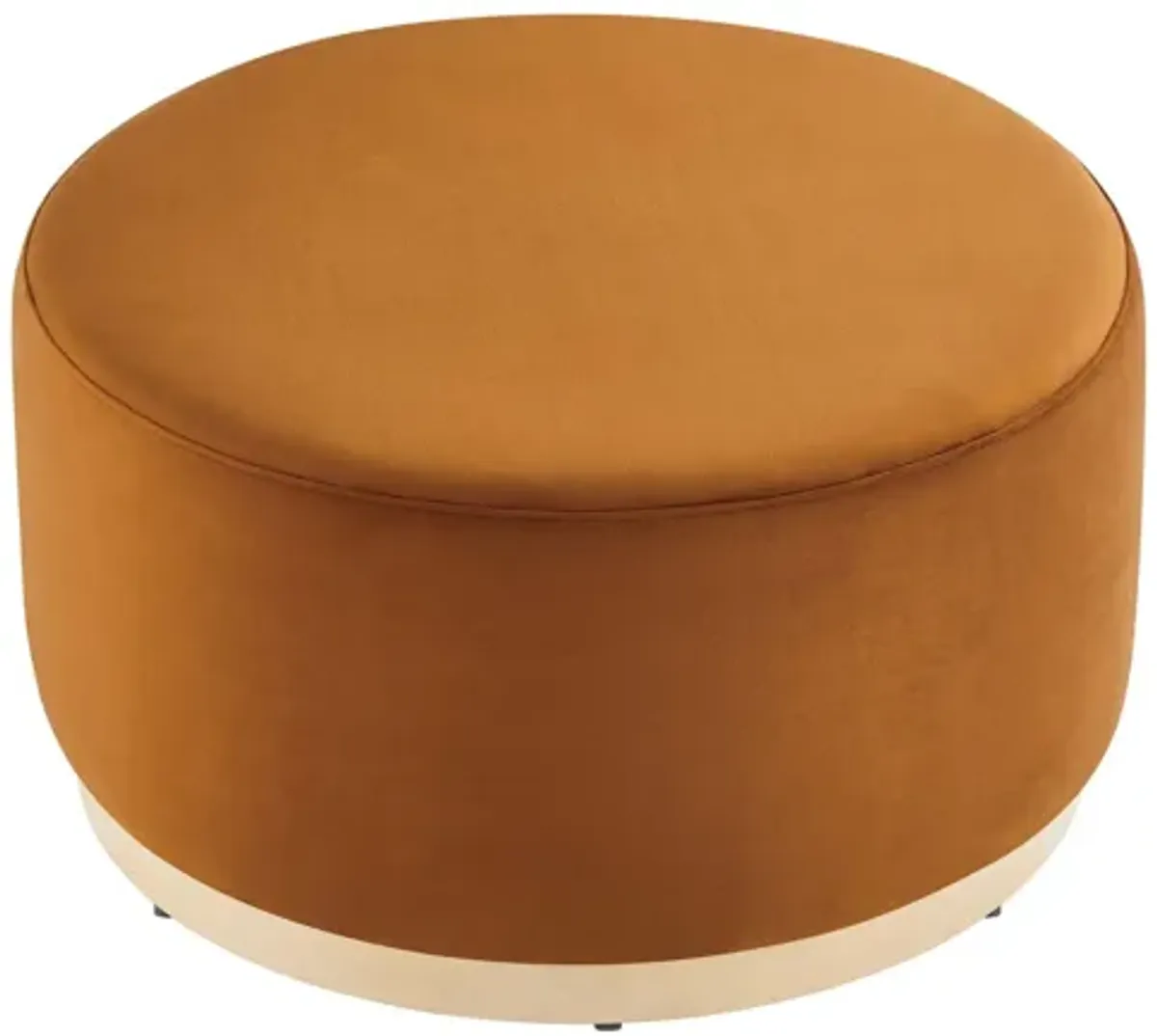 Tilden Large 29" Round Performance Velvet Upholstered Ottoman