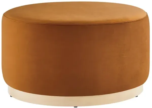 Tilden Large 29" Round Performance Velvet Upholstered Ottoman