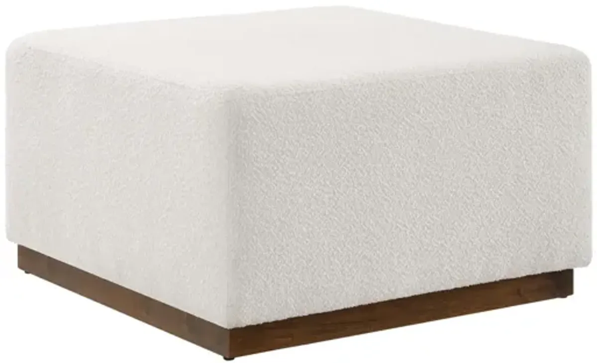 Tilden Large 28" Square Boucle Upholstered Ottoman