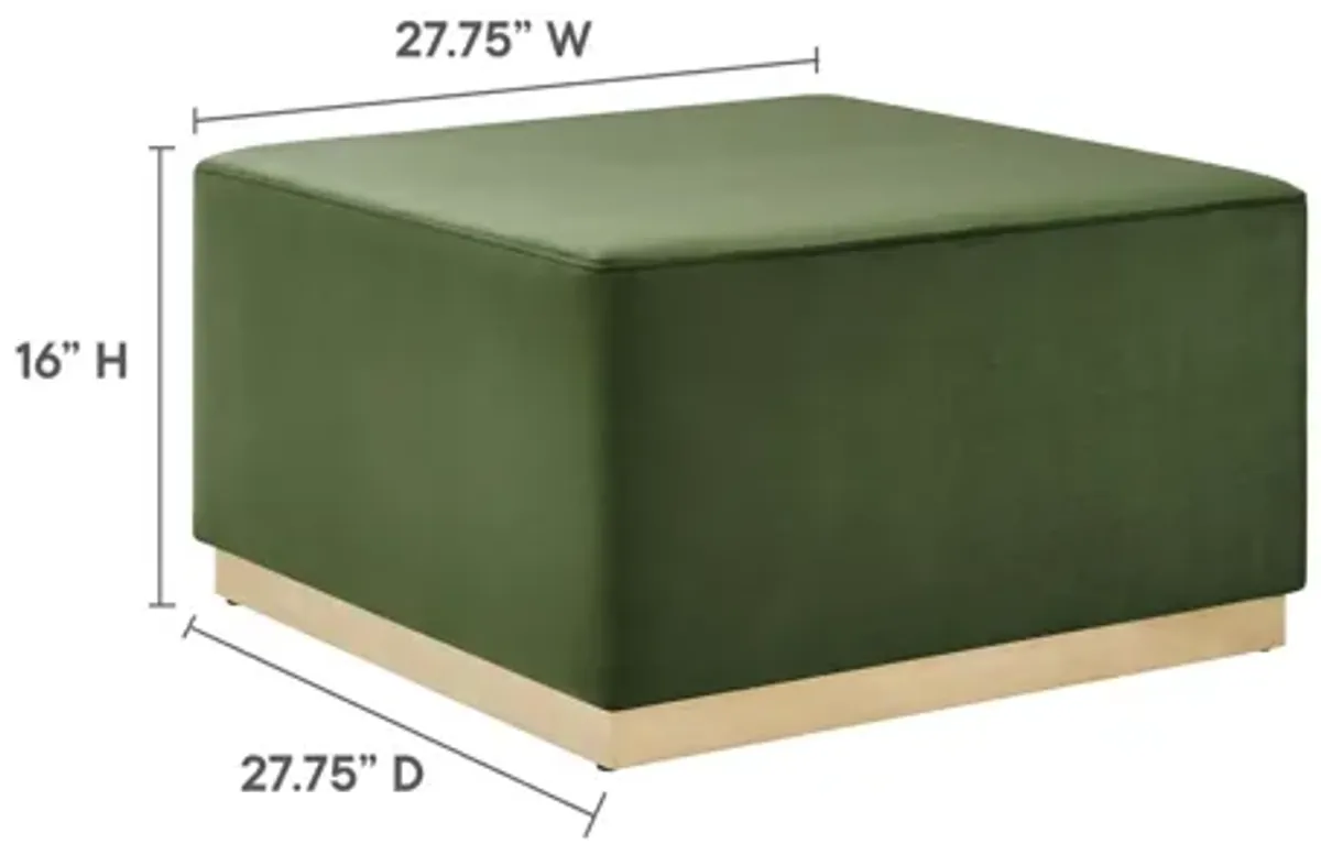 Tilden Large 28" Square Performance Velvet Upholstered Ottoman
