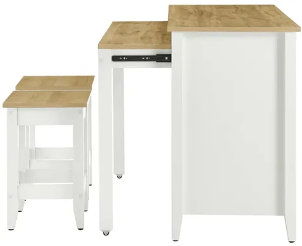 Garland 3-Piece Kitchen Island and Stool Set