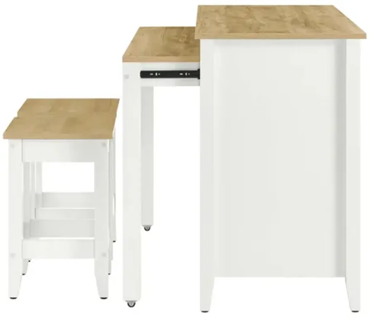 Farmstead 3-Piece Kitchen Island and Stool Set