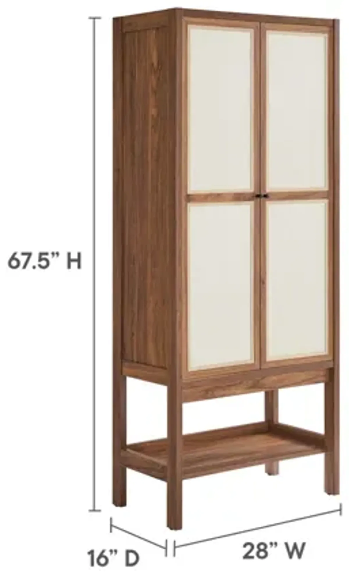 Capri Tall Wood Grain Standing Storage Cabinet