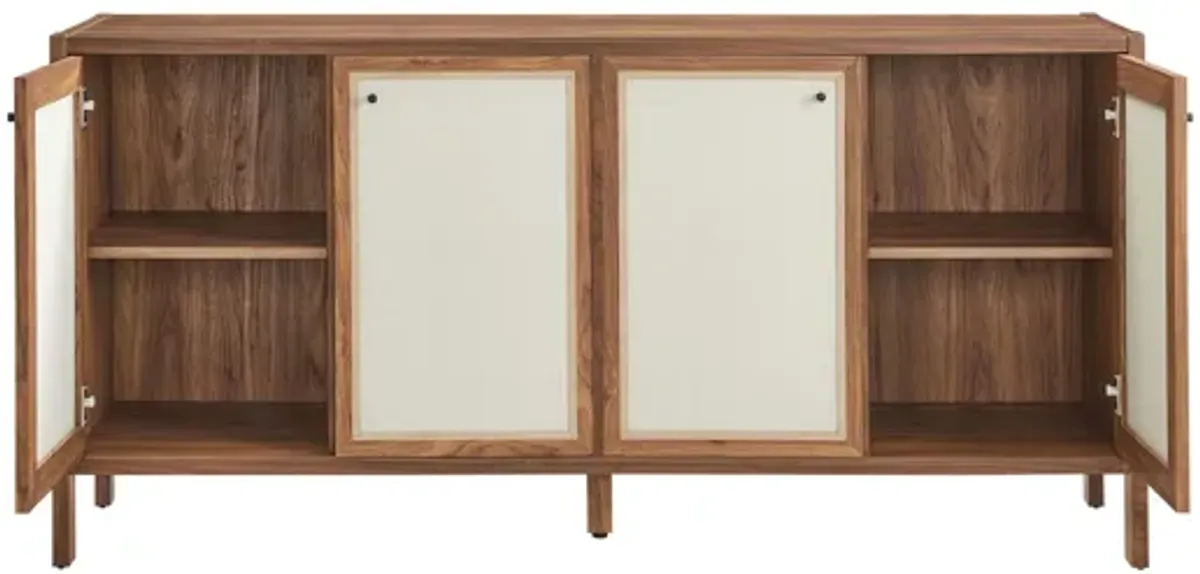 Capri 65" Wood Grain Sideboard Storage Cabinet