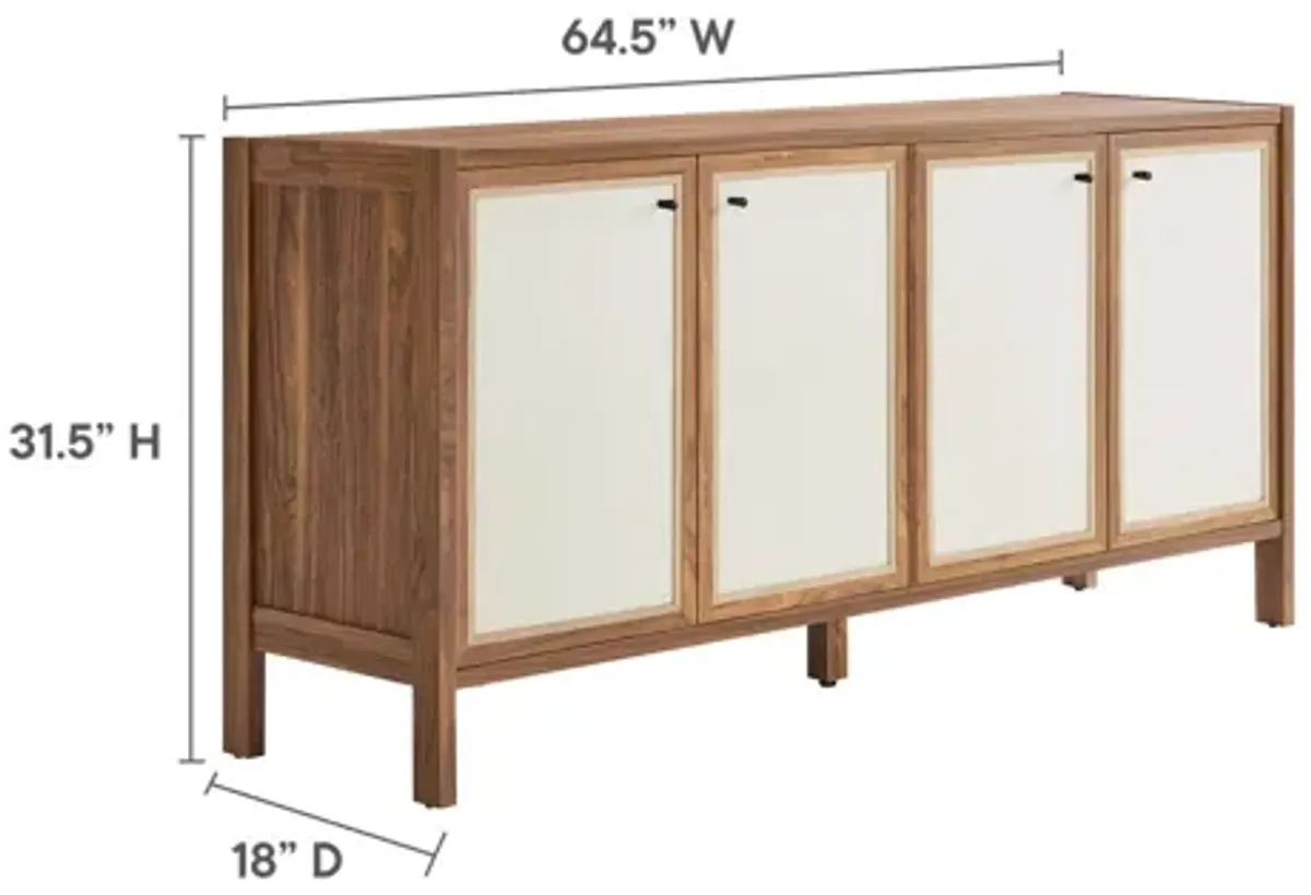 Capri 65" Wood Grain Sideboard Storage Cabinet