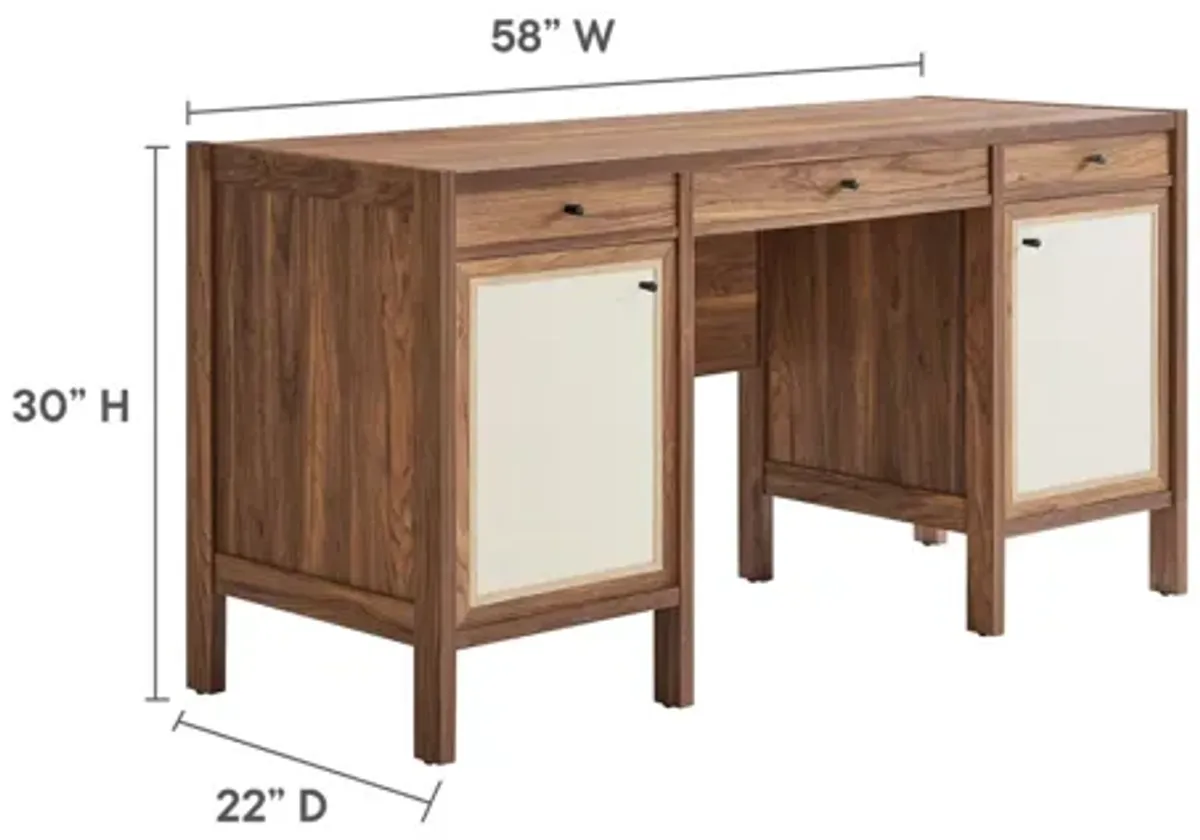 Capri 58" Wood Grain Office Desk